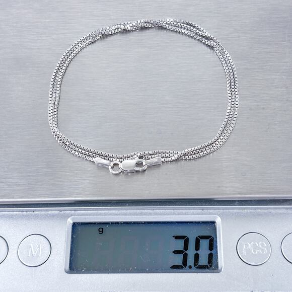 Vintage Italy RCI Sterling Silver 925 Box Chain Necklace 20" - Picture 3 of 3